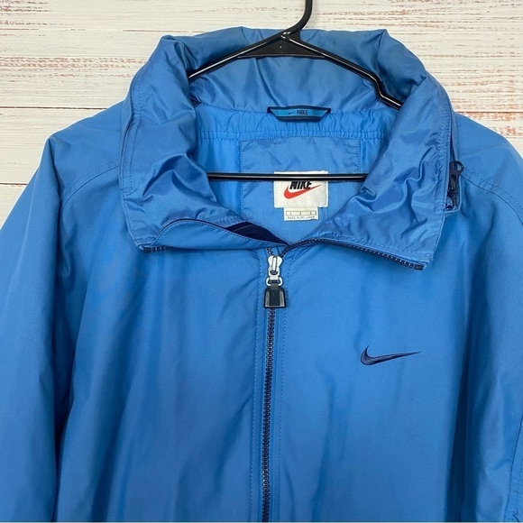 vintage Nike Windbreaker 90's ski Jacket Full Zip Blue Lightweight Coat Mens - Picture 2 of 10